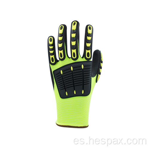 Guantes de construcción de Hespax Nitrile TPR Anti-Cut 5 Impact